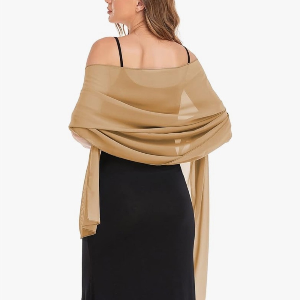 Elegant Tan Shawl Wrap